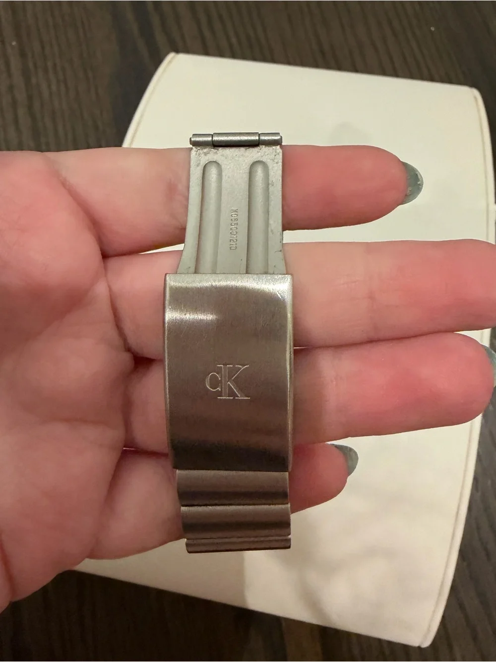 Calvin Klein Silver Stainless Steel Watch with Black Dial